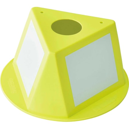 Global Industrial Inventory Control Cone W/ Dry Erase Decals, 10L x 10W x 5H, Yellow 412434